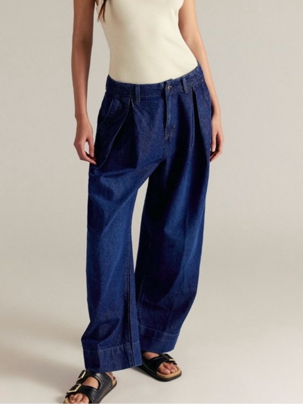 NWT We The Free - Free People high waisted pleated denim jeans